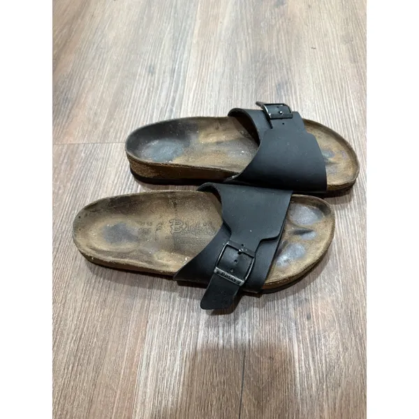 Birki's by Birkenstock Madrid Black Slide Sandals Buckle Cork EU 39 - Image 3