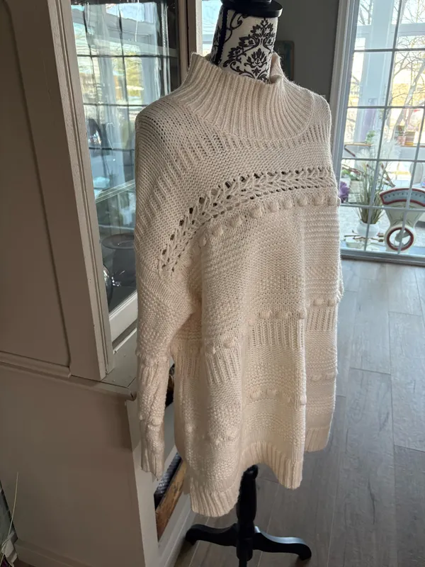 Blue and gray size XL beige high neck, sweat sweater - Image 5