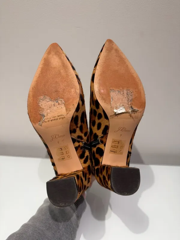J. Crew Sadie Leopard Booties Size 7 - Image 7