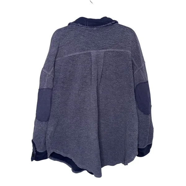 Free People Ruby Jacket Women Large Blue Excellent Fleece Shacket OB1154245 - Image 5