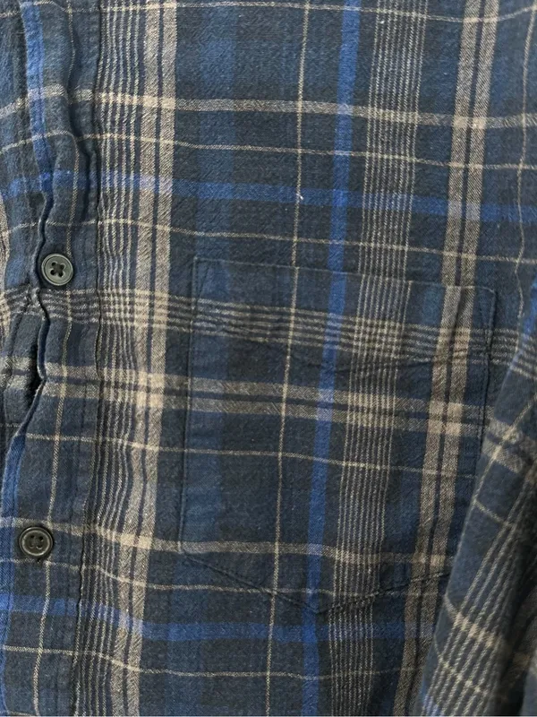 Cropped Blue Plaid Button - Image 4