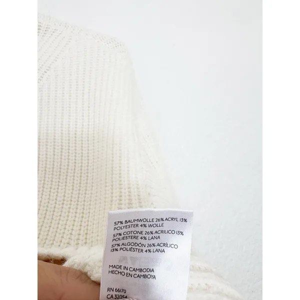 Anthropologie Maeve Katey Mock Neck Bell Sleeve Sweater Cream Size XXS - Image 7