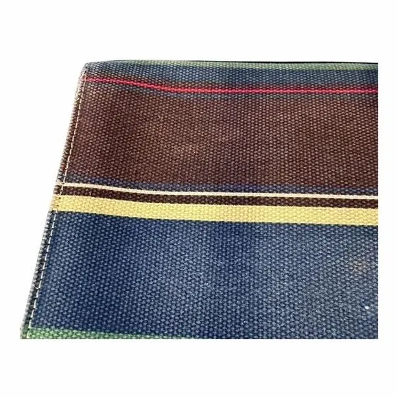 Kate Spade New York Multicolor Striped‎ Canvas Tote Bag Shoulder Purse Snap Top - Image 8