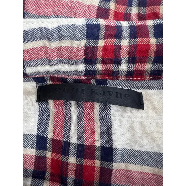 Jenni Kayne‎ Sequoia Plaid Cotton Button Down Shirt Red Cream S - Image 8