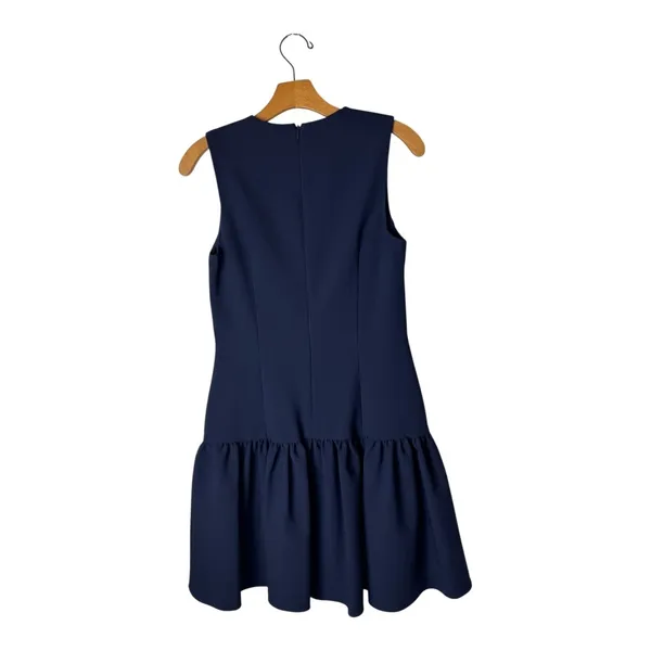 Black Halo Dress Women‎ 0 Navy Blue Sleeveless Marlee Flounce Hem A Line Mini - Image 3