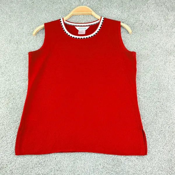 Exclusively Misook Knit Shell Women S Red Sleeveless Tank Top Elevated‎ Basic - Image 2