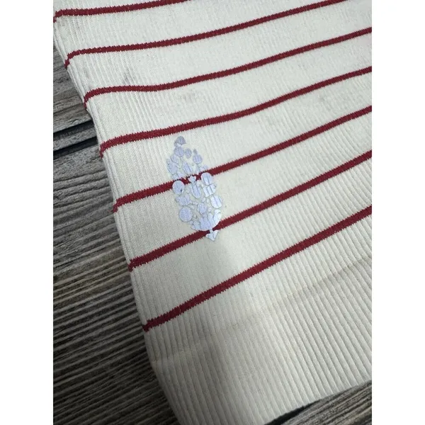 FREE PEOPLE Movement Red And Cream Stripe High Neck Tank Top M/L - Image 3