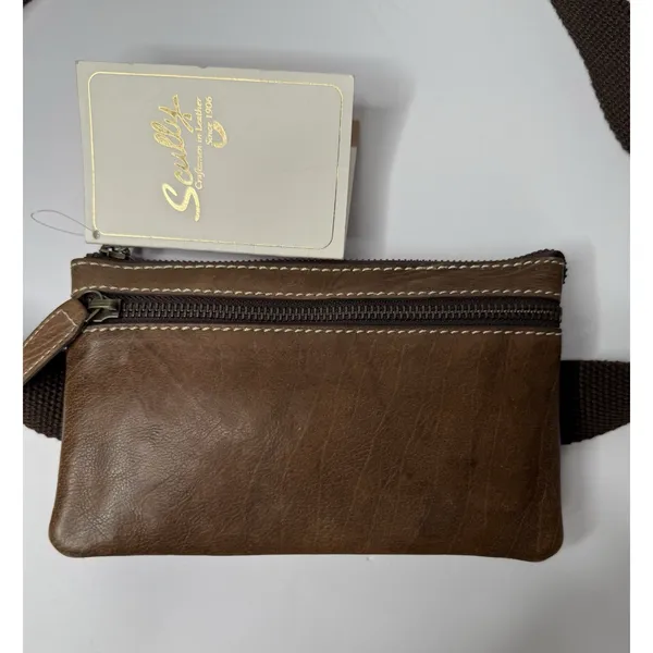 Scully Waist Belt Pouch Wallet Brown Leather Camo‎ Unisex Travel Easy Carry New - Image 2