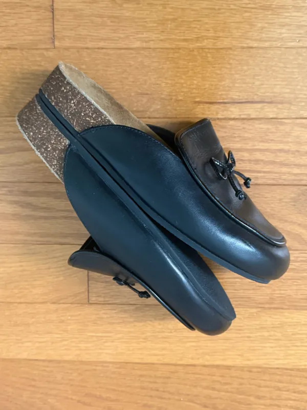 Tory Burch Leather Bow Mules in Black - Image 5