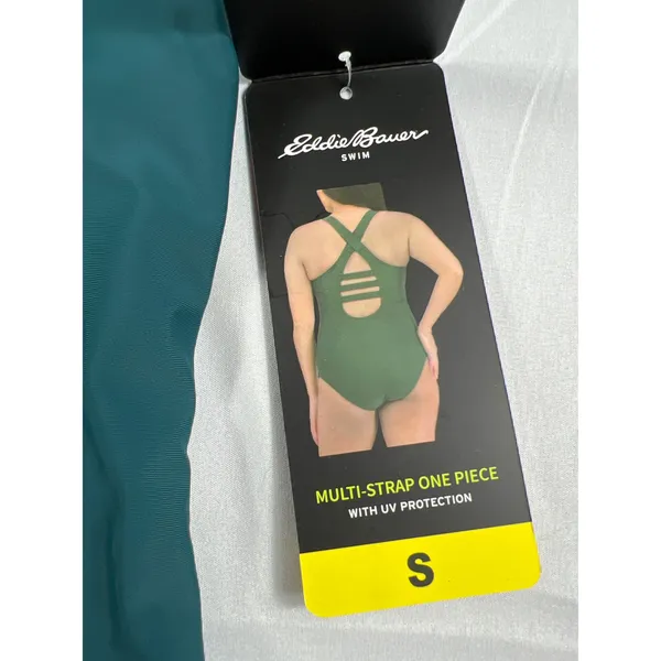 Eddie Bauer‎ One Piece Swimsuit Women S Teal High Neck Strappy Back ELW4898 NWT - Image 12