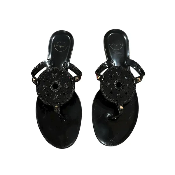 JACK ROGERS Black JELLY Minimalist Sandals Shoes 10 - Image 3