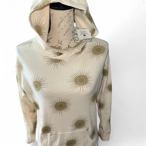 Kate Quinn Cream Hoodie with Gold Sunburst Pattern - Image 4
