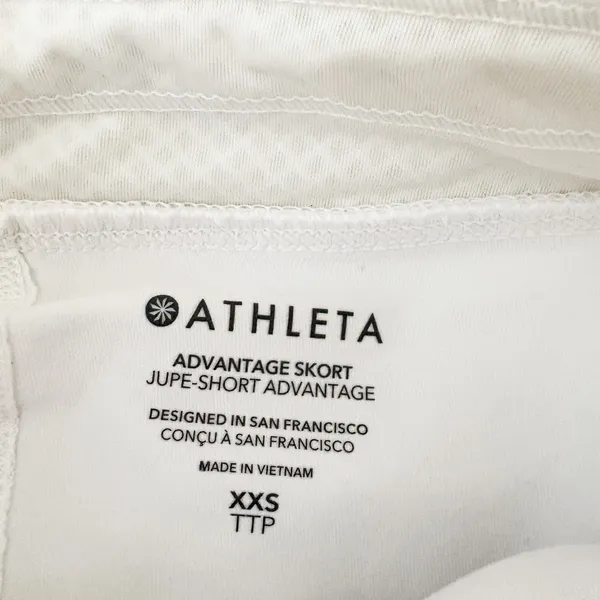 Athleta Womens White Advantage Pleated Tenniscore Pickleball Active Skort XXS - Image 6