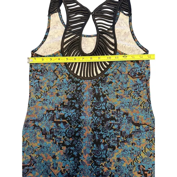Free People Tapestry Digital Damsel Bodycon Mini Dress Women’s Size S Neon Glow - Image 9