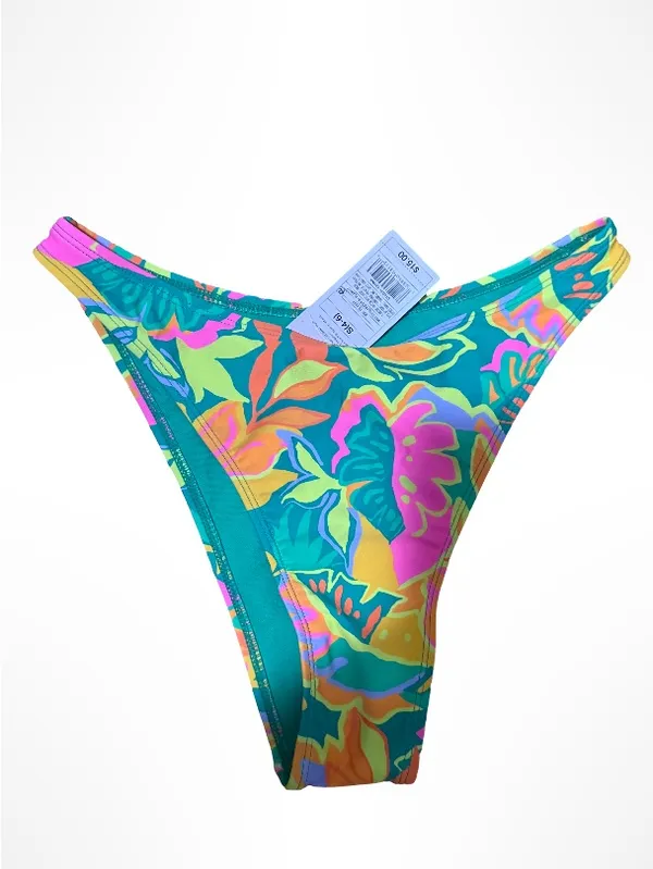 wild fable Green Triangle Bikini with Tropical Print Bottom - Image 4