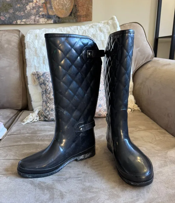 JustFab Tall Rubber Boots - Image 2