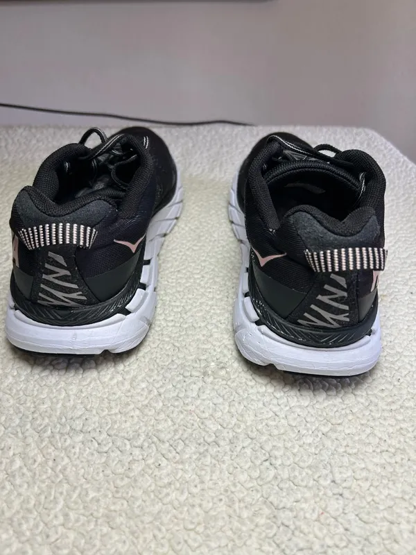 Hoka Black Running Shoes with Pale Pink Logo women’s size 8.5 - Image 2