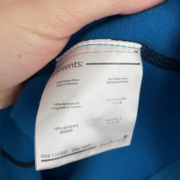 Smartwool Size S Blue Womens 1/2 Half Zip Pullover Merino Wool *small hole - Image 4