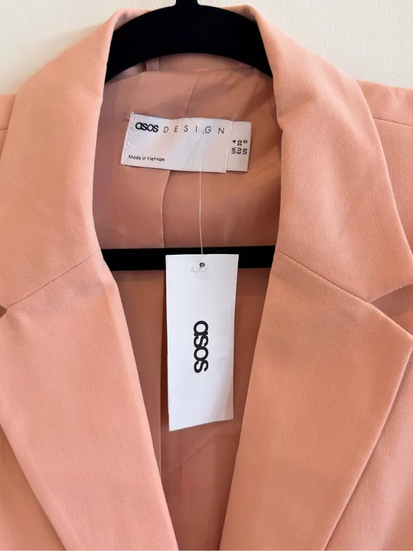 ASOS Blush Pink Tailored Blazer - Image 4