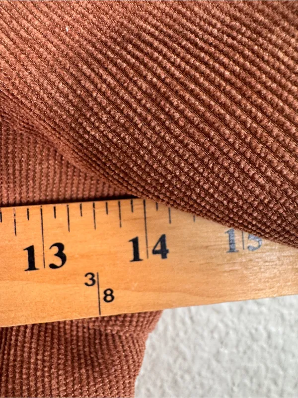 Audrey Parks Brown Corduroy Puff Sleeve Mini Dress Womens S Francesca Casual - Image 7