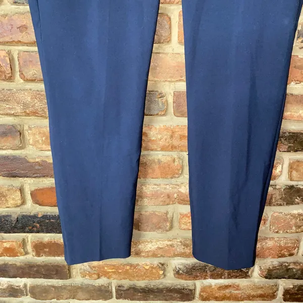 J. Crew Navy Blue Slim Fit Cropped Ruby Stretch Twill Pants Women's Size 12 - Image 4