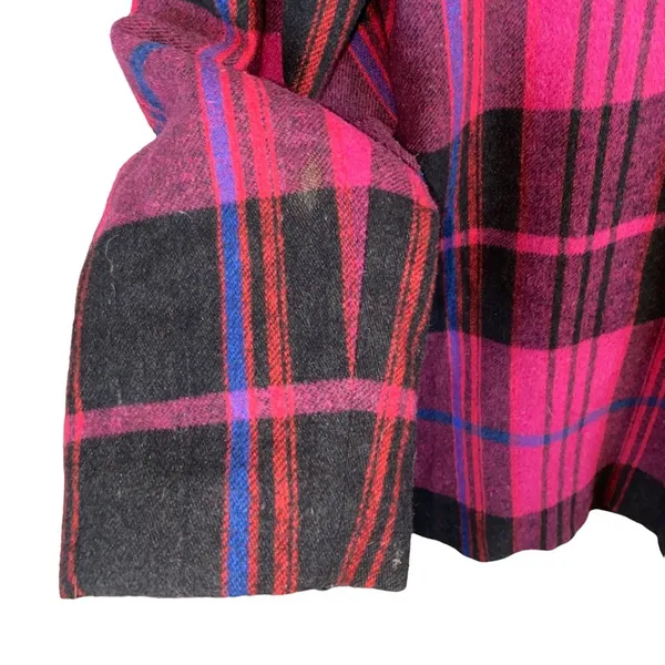 Vintage Private Eye Plaid Blazer Small Wool Blend Pink Black Oversized Retro‎ - Image 6