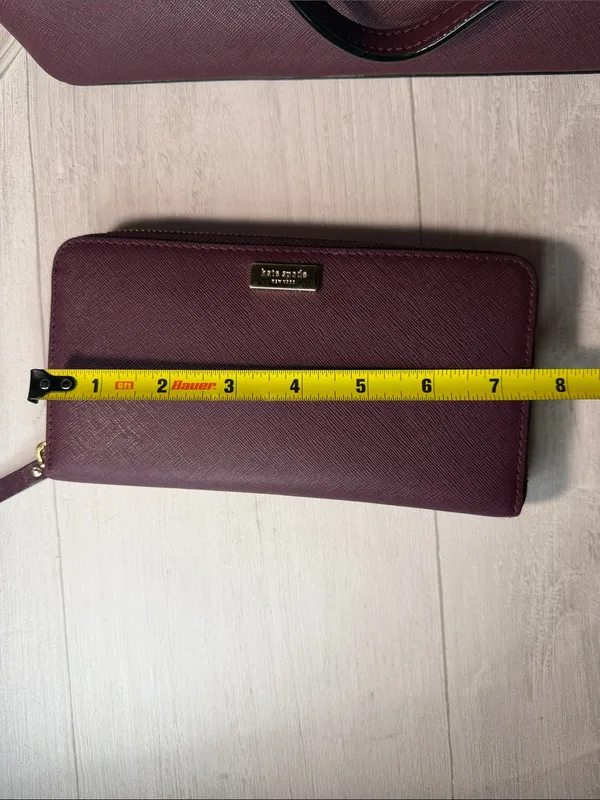 kate spade plum saffiano tote in deep berry - Image 11