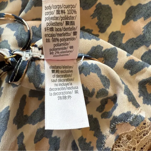 Victoria's Secret Leopard Print Cami Lace Detail‎ Lace Up Size Small - Image 5