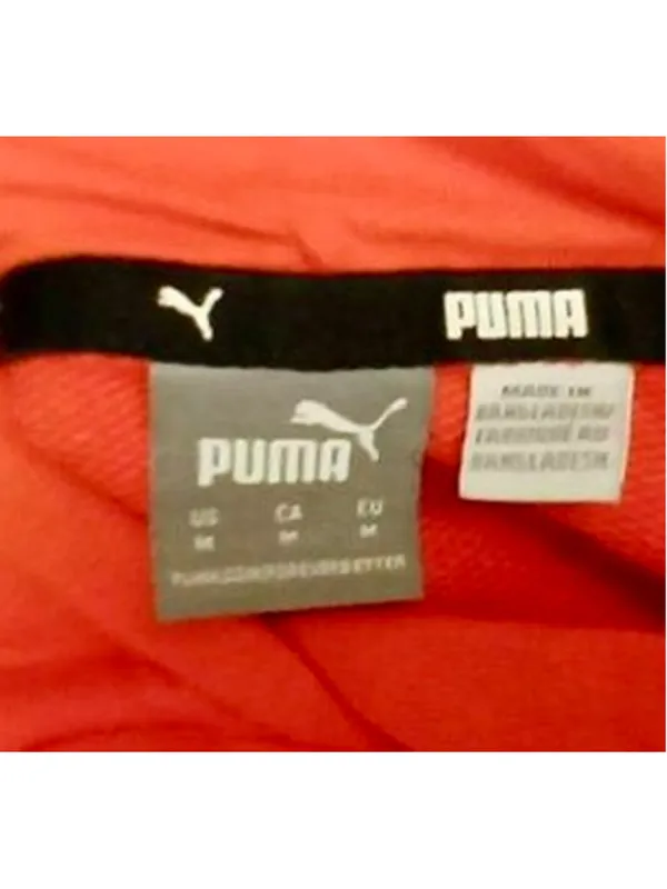 Puma Women's Bright Orange Cropped Pullover Hoodie - Size M - JC401 • Size: Medi - Image 8