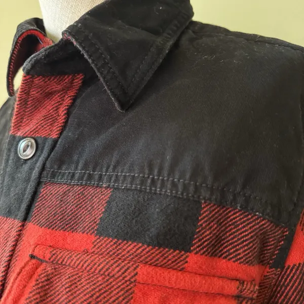 American Eagle AE Unisex Flannel Plaid Button-Down Long Sleeve Shacket Size S - Image 11