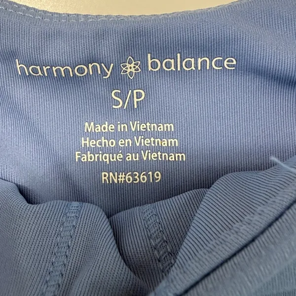 Harmony & Balance Blue Activewear Set Crop Top High Waist Leggings NWT‎ Small - Image 5