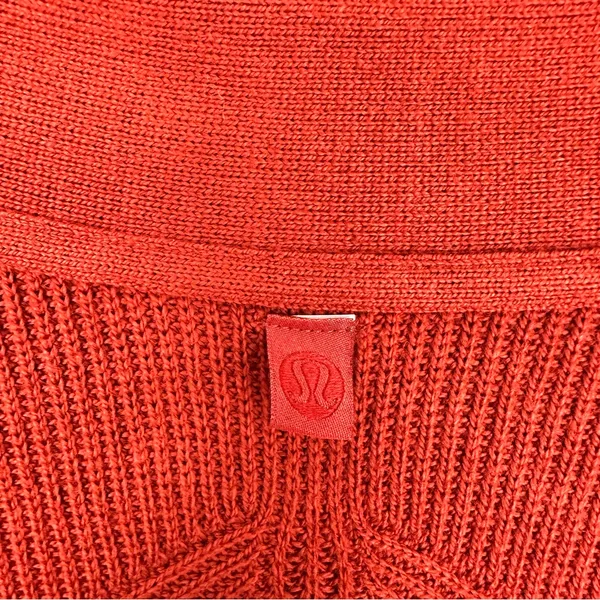 Lululemon Merino Wool Blend Ribbed Long Wrap Sweater Cardigan Cayenne Size 10 - Image 10
