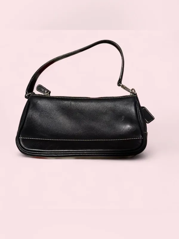 Vintage Coach Black Leather Shoulder Bag - Image 2