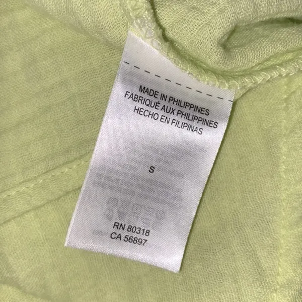 LUCKY Brand lime green cotton button down top size small - Image 5