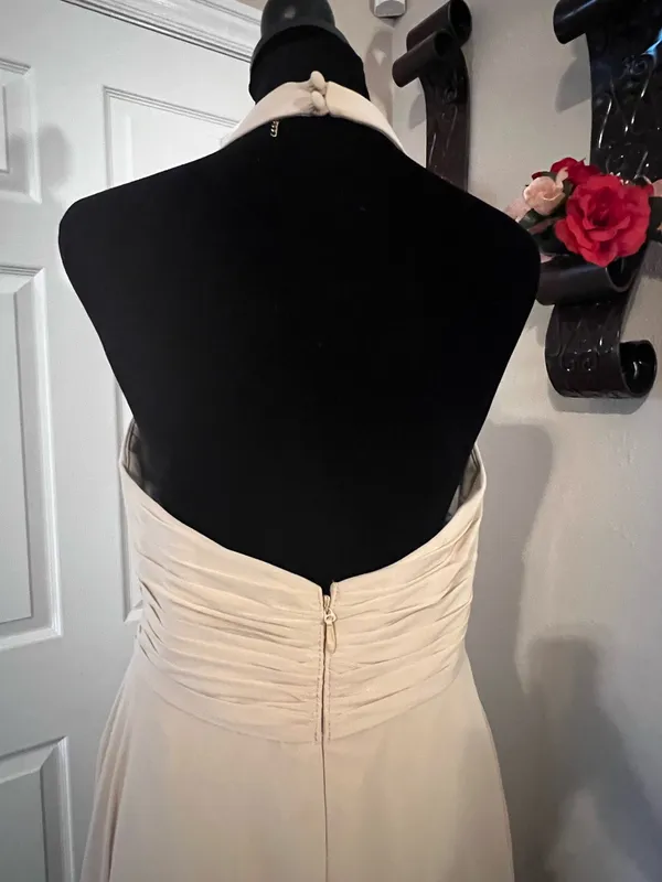 Formal beige evening bridesmaid dress - Image 5
