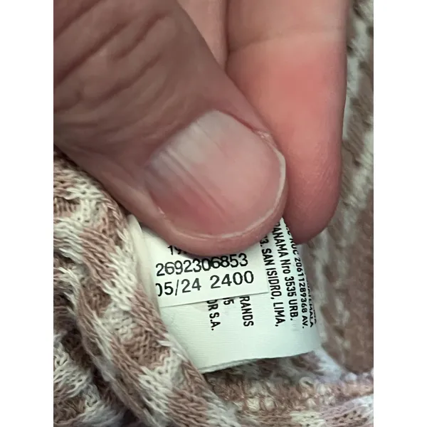 American Eagle Outfitters Sweater Womens XS Beige Waffle Knit Crewneck Pullover - Image 9