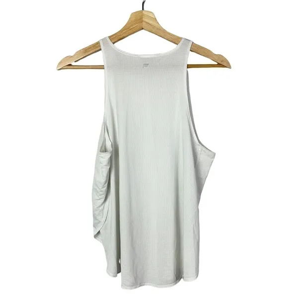 Fabletics White High Round Neck Muscle Tank Top‎ S - Image 2