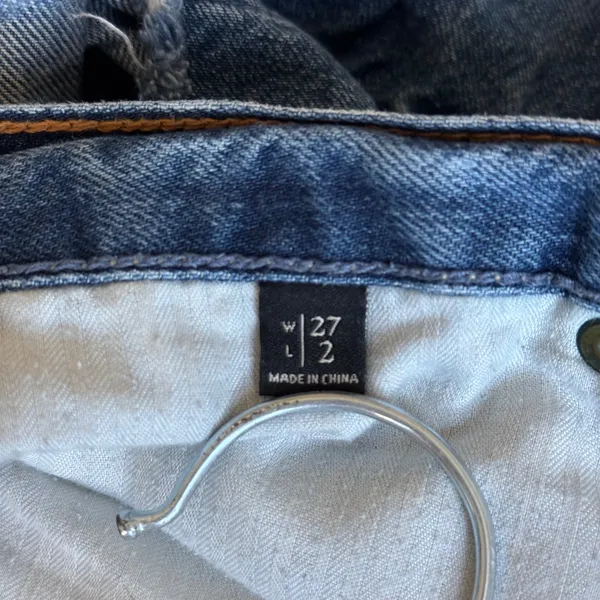 Abercrombie & Fitch Y2K Mini Micro Low Rise Jean Shorts Patchwork Embroidered 27 - Image 4
