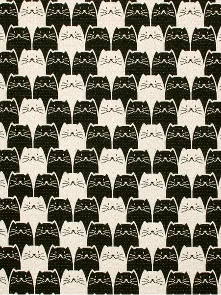 Danny K. Isabella Cat Print Tote Shoulder Bag Tapestry Zip Pockets Black Cream - Image 13