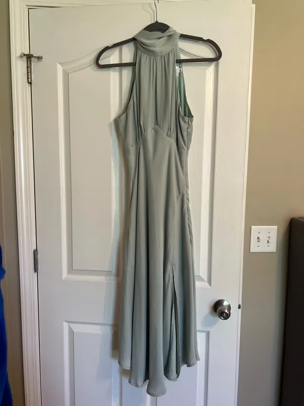Hello Molly Dress Midi Sage Satin - Image 2