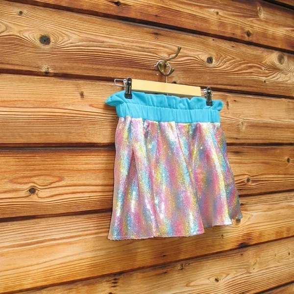 Queen of Sparkles Rainbow Glitter Skirt Skort - Image 3