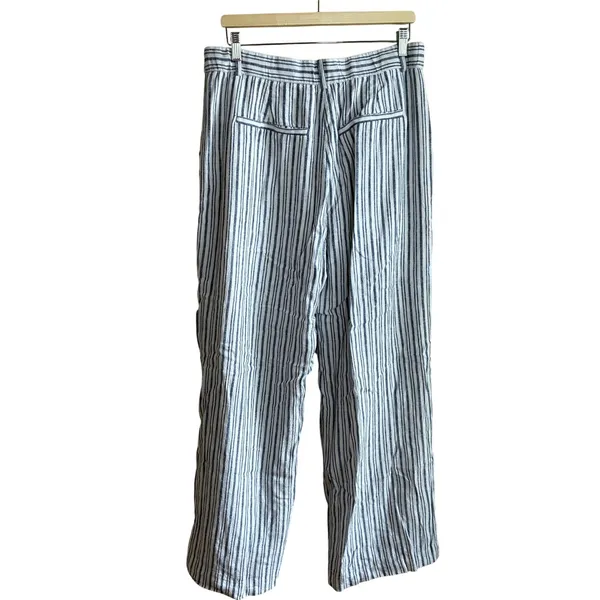 Abercrombie & Fitch Curve Love Sloane Tailored Pant 32 Blue White Stripe Women - Image 6