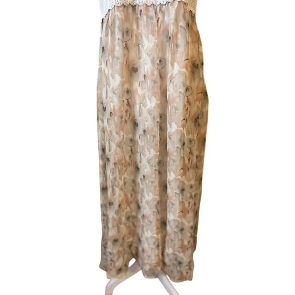 Stitchdrop Crochet Floral Maxi Dress Womens Size M Pink NWT Mixed Media Boho - Image 9
