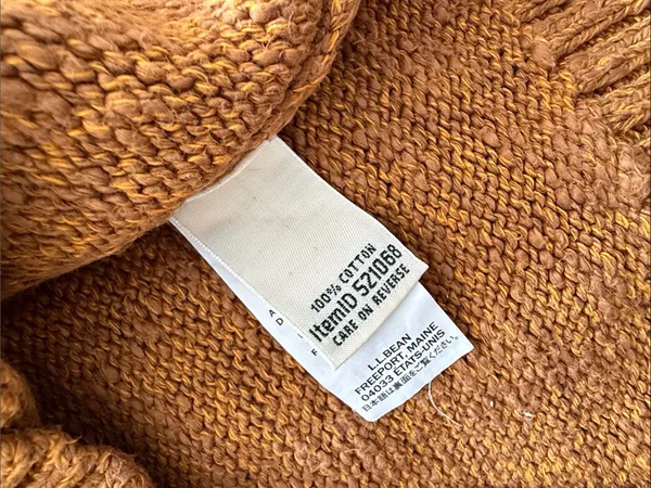 L.L. Bean Women's Crewneck Sweater in Amber Brown / Yellow - Image 2
