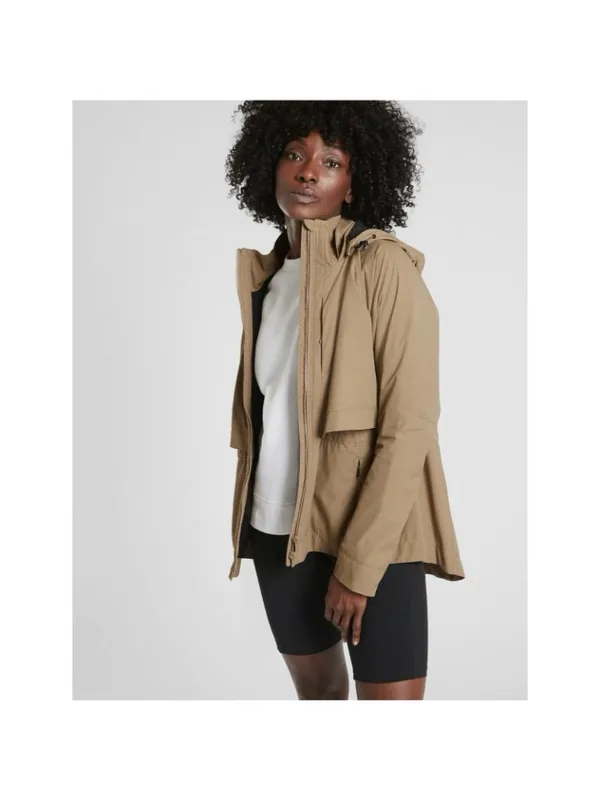 Athleta Open Road Shell Jacket XS Brownstone Beige Utility Water Repellent - Image 5