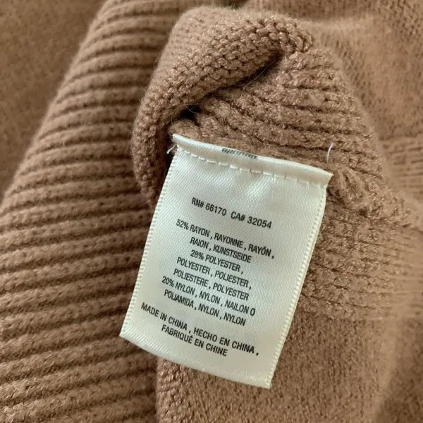 Moth Tan Mock Neck Pullover Sweater Long Sleeve‎ Ribbed Hem Soft Knit XS - Image 8