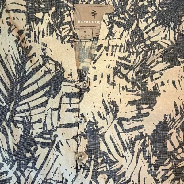 Royal Robbins Small Blue Ivory Tropical Print Shift Dress Short Sleeve Pockets # - Image 4