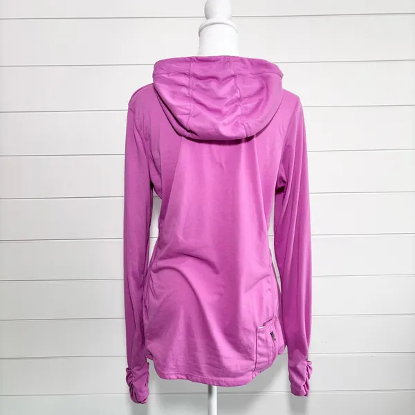 Nike Dri-Fit Fuchsia Pink‎ Hooded Long Sleeve Running Top Size M - Image 3