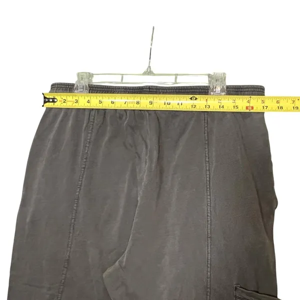 Out From Under Pants Women's L Gray Cargo Crop Drawstring Twill Pockets Relaxed - Image 8