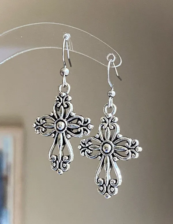 Handmade vintage antique goth cross earrings✝️ - Image 3